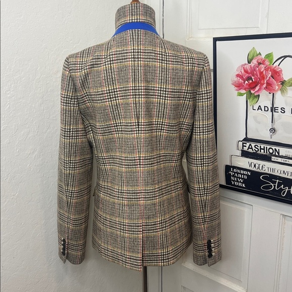 J. Crew Plaid Regent Blazer w/Velvet Tie Size 10 - Picture 6 of 10